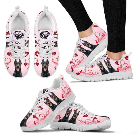 Valentine's Day Special-Doberman Pinscher Print Running Shoes For Women-Free Shipping-Paww-Printz-Merchandise