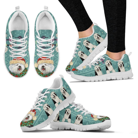 Old English Sheepdog Christmas Running Shoes For Women-Free Shipping-Paww-Printz-Merchandise