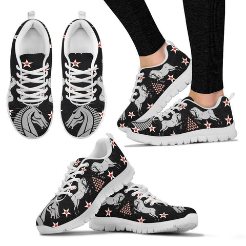 Mustang horse Print Christmas Running Shoes For Women-Free Shipping-Paww-Printz-Merchandise