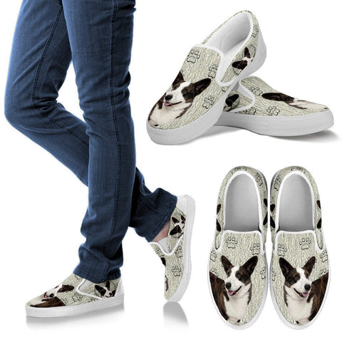 Valentine's Day Special-Cardigan Welsh Corgi Print Slip Ons For Women-Free Shipping-Paww-Printz-Merchandise