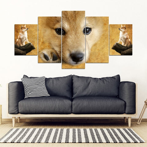 Shiba Inu Print- Piece Framed Canvas- Free Shipping-Paww-Printz-Merchandise