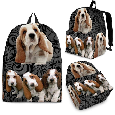 Basset Hound With Puppies Print BackPack - Express Shipping-Paww-Printz-Merchandise
