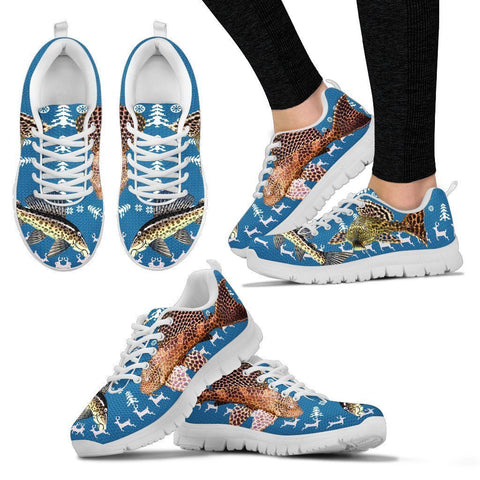 Suckermouth CatFish (Hypostomus plecostomus) Print Christmas Running Shoes For Women- Free Shipping-Paww-Printz-Merchandise
