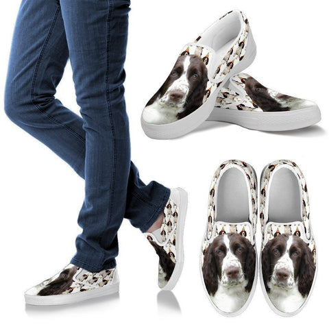English Springer Spaniel Print Slip Ons For Women- Express Shipping-Paww-Printz-Merchandise