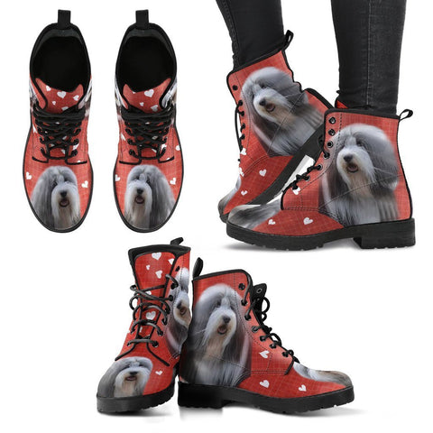 Valentine's Day Special-Bearded Collie Red Print Boots For Women-Free Shipping-Paww-Printz-Merchandise