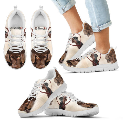 Cute Chocolate Labrador Retriever Print Running Shoes For Kids- Free Shipping-Paww-Printz-Merchandise