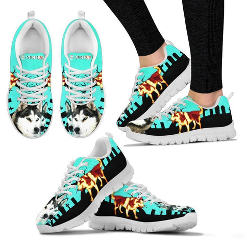 Siberian Husky Halloween-Running Shoes For Women And Kids-Free Shipping-Paww-Printz-Merchandise