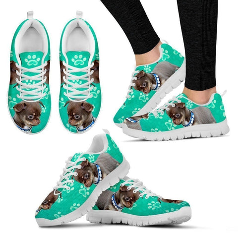 Paws Print Chihuahua (Black/White) Running Shoes For Women-Express Delivery-Paww-Printz-Merchandise