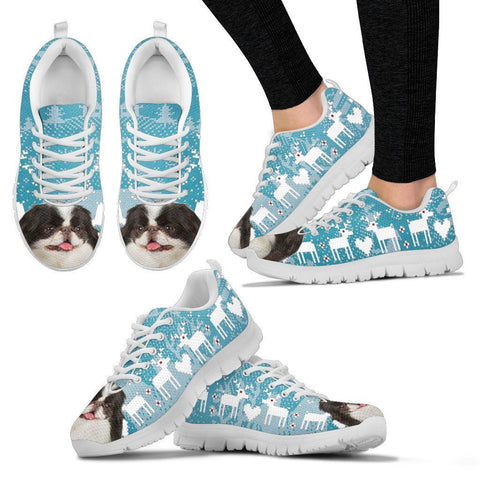 Japanese Chin Christmas Running Shoes For Women- Free Shipping-Paww-Printz-Merchandise