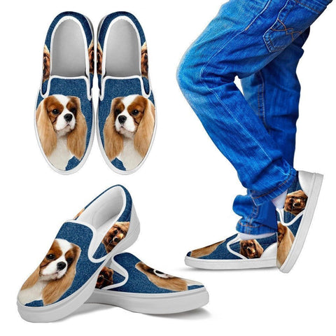 Cavalier King Charles Spaniel Dog Print Slip Ons For Kids-Express Shipping-Paww-Printz-Merchandise
