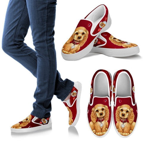 Valentine's Day Special-Cocker Spaniel Print Slip Ons For Women-Free Shipping-Paww-Printz-Merchandise