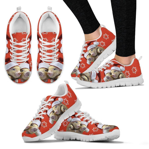 Miniature Pig Print Christmas Running Shoes For Women-Free Shipping-Paww-Printz-Merchandise