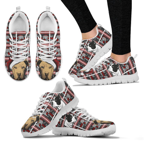 American Pit Bull Terrier Christmas Running Shoes For Women- Free Shipping-Paww-Printz-Merchandise
