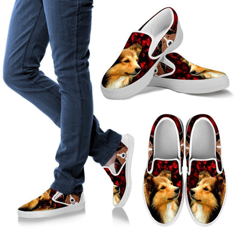 Valentine's Day Special-Shetland Sheepdog Print Slip Ons Shoes For Women-Free Shipping-Paww-Printz-Merchandise