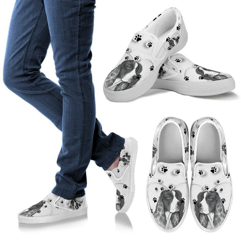 Valentine's Day Special-English Springer Spaniel Print Slip Ons For Women-Free Shipping-Paww-Printz-Merchandise