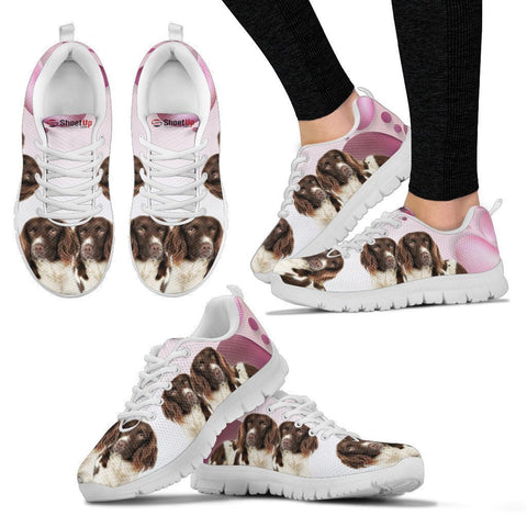 English Springer Spaniel Pink White Print Running Shoes For Women-Free Shipping-Paww-Printz-Merchandise
