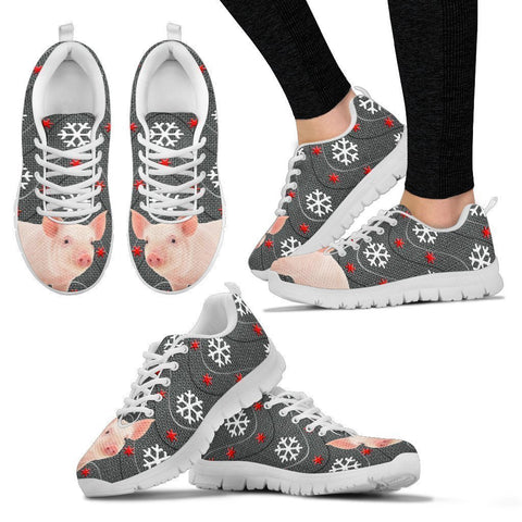 Miniature Pig2 Print Christmas Running Shoes For Women-Free Shipping-Paww-Printz-Merchandise