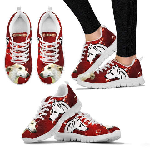 Whippet On Red-Women's Running Shoes-Free Shipping-Paww-Printz-Merchandise