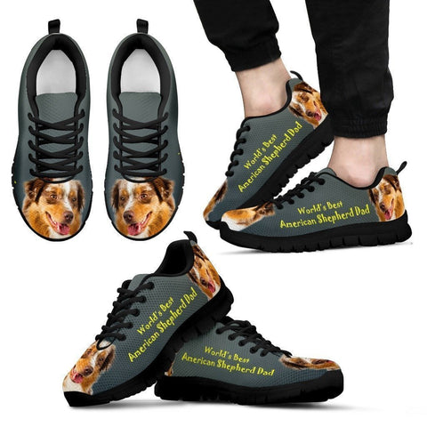 'World's Best American Shepherd Dad' Running Shoes-Father's Day Special-Paww-Printz-Merchandise
