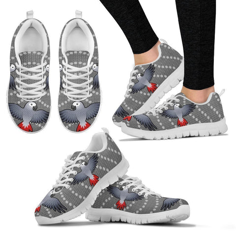 Flying African Grey Parrot Christmas Print Running Shoes For Women-Free Shipping-Paww-Printz-Merchandise