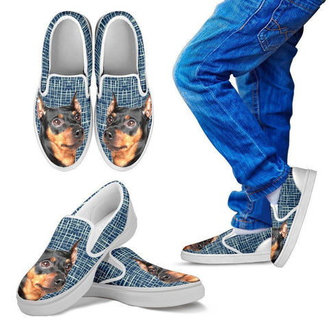 German Pinscher Dog Print Slip Ons For Kids-Express Shipping-Paww-Printz-Merchandise