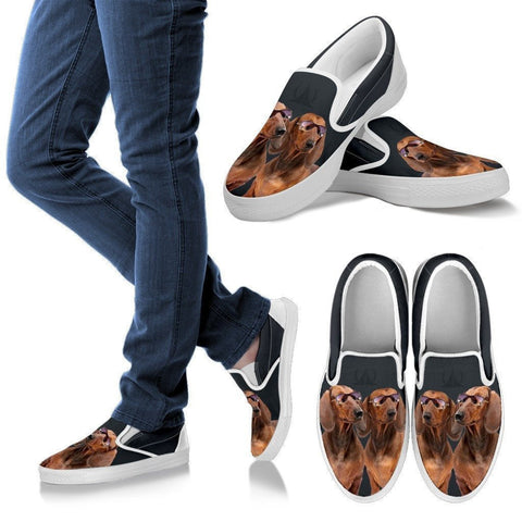 Dachshund Dog Print Slip Ons For Women-Express Shipping-Paww-Printz-Merchandise