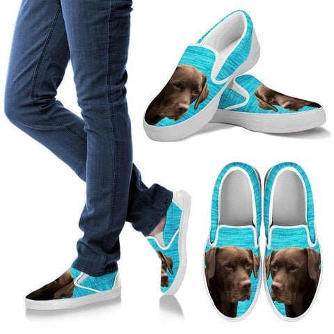 Labrador Retriever (Chocolate) Print-Slip Ons For Women-Express Shipping-Paww-Printz-Merchandise