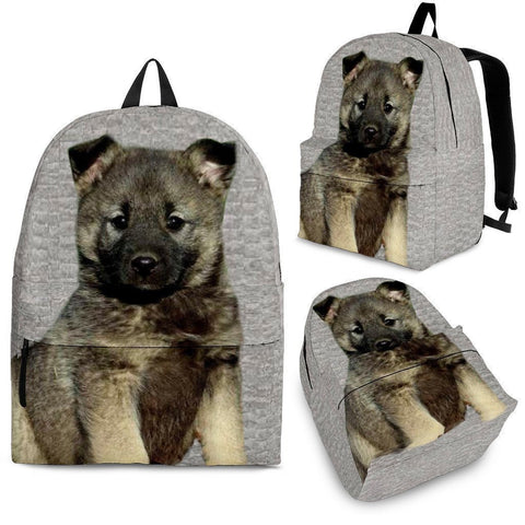 Norwegian Elkhound Dog Print Backpack-Express Shipping-Paww-Printz-Merchandise