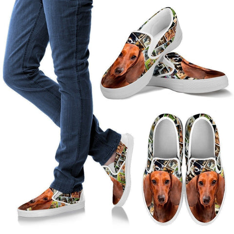 Amazing Dachshund Dog Print Slip Ons For Women-Express Shipping-Paww-Printz-Merchandise