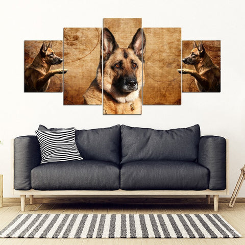 German Shepherd Print- Piece Framed Canvas- Free Shipping-Paww-Printz-Merchandise