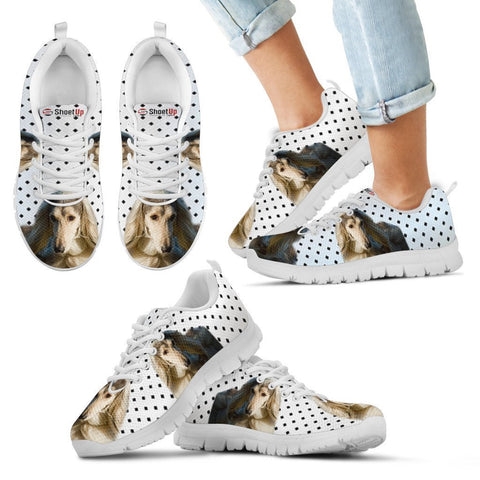 Afghan Hound Black Dots Print Running Shoes For Kids-Free Shipping-Paww-Printz-Merchandise