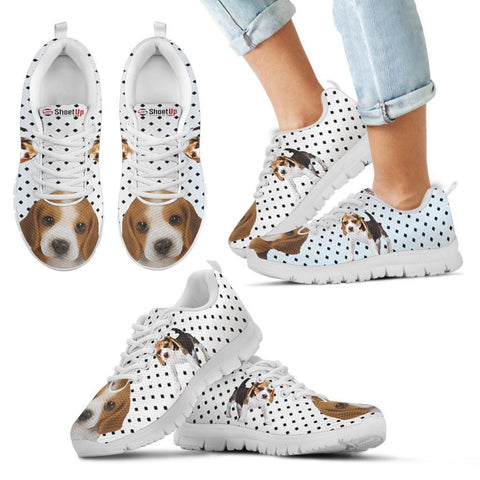 Beagle Dog Black Dots Print Running Shoes For Kids-Free Shipping-Paww-Printz-Merchandise