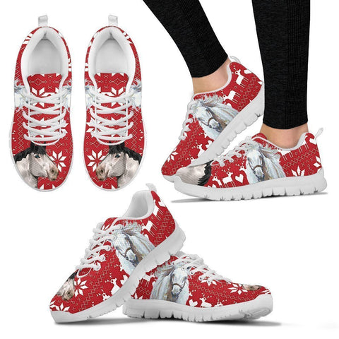 Percheron Horse Christmas Running Shoes For Women- Free Shipping-Paww-Printz-Merchandise