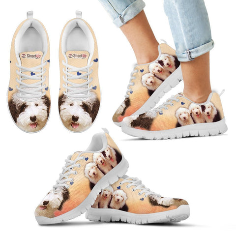 Cute Old English Sheepdog Print Running Shoes For Kids- Free Shipping-Paww-Printz-Merchandise