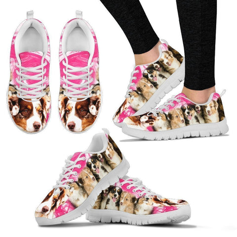 Australian Shepherd Print Sneakers For Women- Free Shipping-Paww-Printz-Merchandise