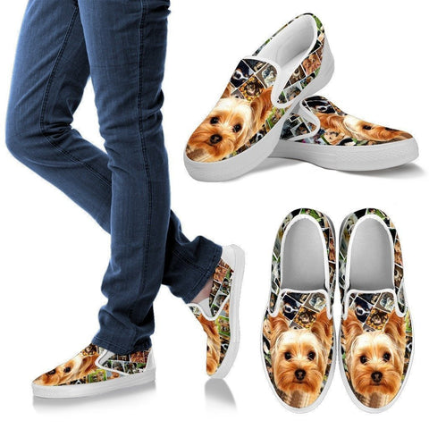 Amazing Yorkshire Terrier Print Slip Ons For Women-Express Shipping-Paww-Printz-Merchandise