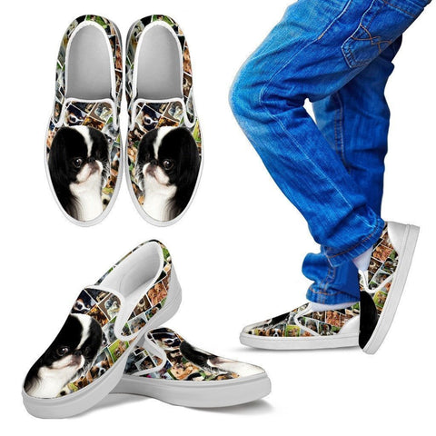 Amazing Japanese Chin Dog Print Slip Ons For Kids-Express Shipping-Paww-Printz-Merchandise