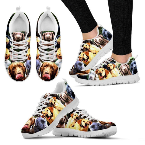 Multiple Labrador Retriever Print (Black/White) Running Shoes For Women-Express Shipping-Paww-Printz-Merchandise