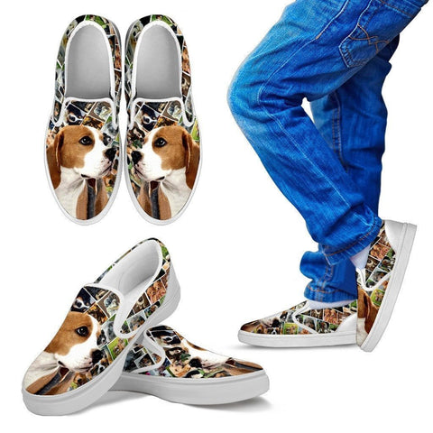 Amazing Beagle Dog Print Slip Ons For Kids-Express Shipping-Paww-Printz-Merchandise