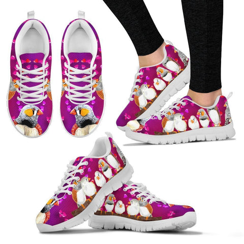 Valentine's Day Special-Zebra Finch Bird Print Running Shoes For Women-Free Shipping-Paww-Printz-Merchandise