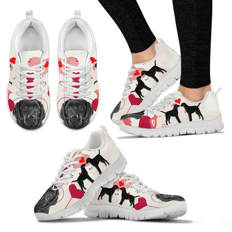 Valentine's Day Special Black Labrador Print Running Shoes For Women- Free Shipping-Paww-Printz-Merchandise