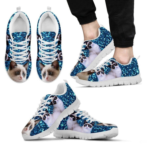 Snowshoe cat (Black/White) Running Shoes For Men-Free Shipping Limited Edition-Paww-Printz-Merchandise