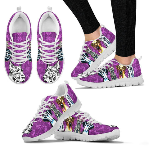 Great Dane Print Christmas Running Shoes For Women- Free Shipping-Paww-Printz-Merchandise