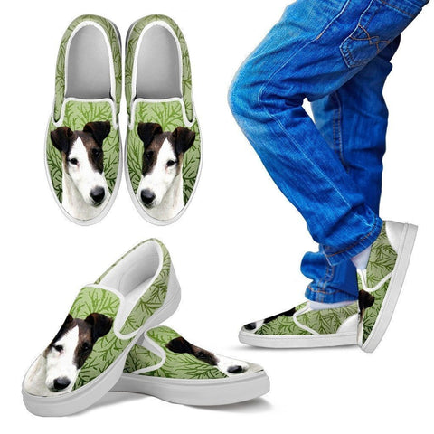 Smooth Fox Terrier Dog Print Slip Ons For Kids-Express Shipping-Paww-Printz-Merchandise