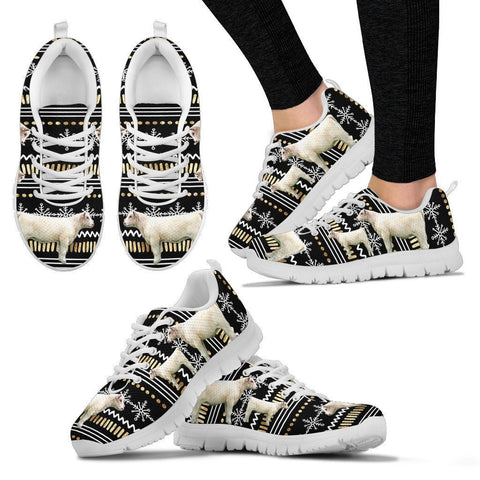 Shorthorn Cow Print Christmas Running Shoes For Women- Free Shipping-Paww-Printz-Merchandise