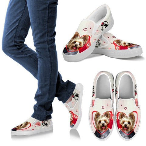 Valentine's Day Special Yorkshire Terrier Print Slip Ons For Women- Free Shipping-Paww-Printz-Merchandise