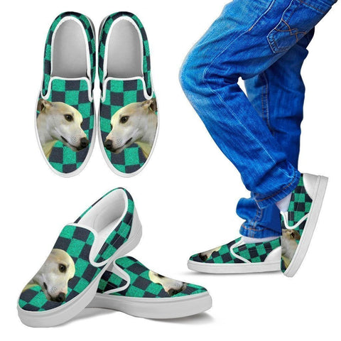 Whippet Dog Print-Slip Ons For Kids-Express Shipping-Paww-Printz-Merchandise