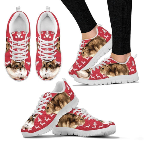 Campbell's Dwarf Hamster Print Christmas Running Shoes For Women- Free Shipping-Paww-Printz-Merchandise