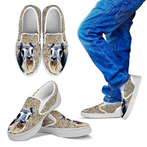 Schnauzer Dog Print Slip Ons For Kids-Express Shipping-Paww-Printz-Merchandise