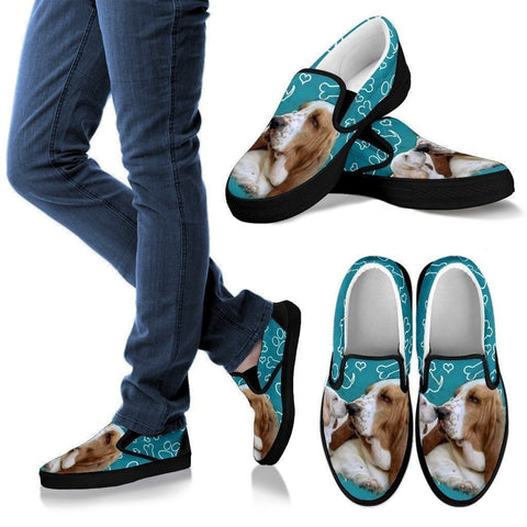 Lemon Basset Hound-Dog Slip Ons Shoes For Women-Free Shipping-Paww-Printz-Merchandise
